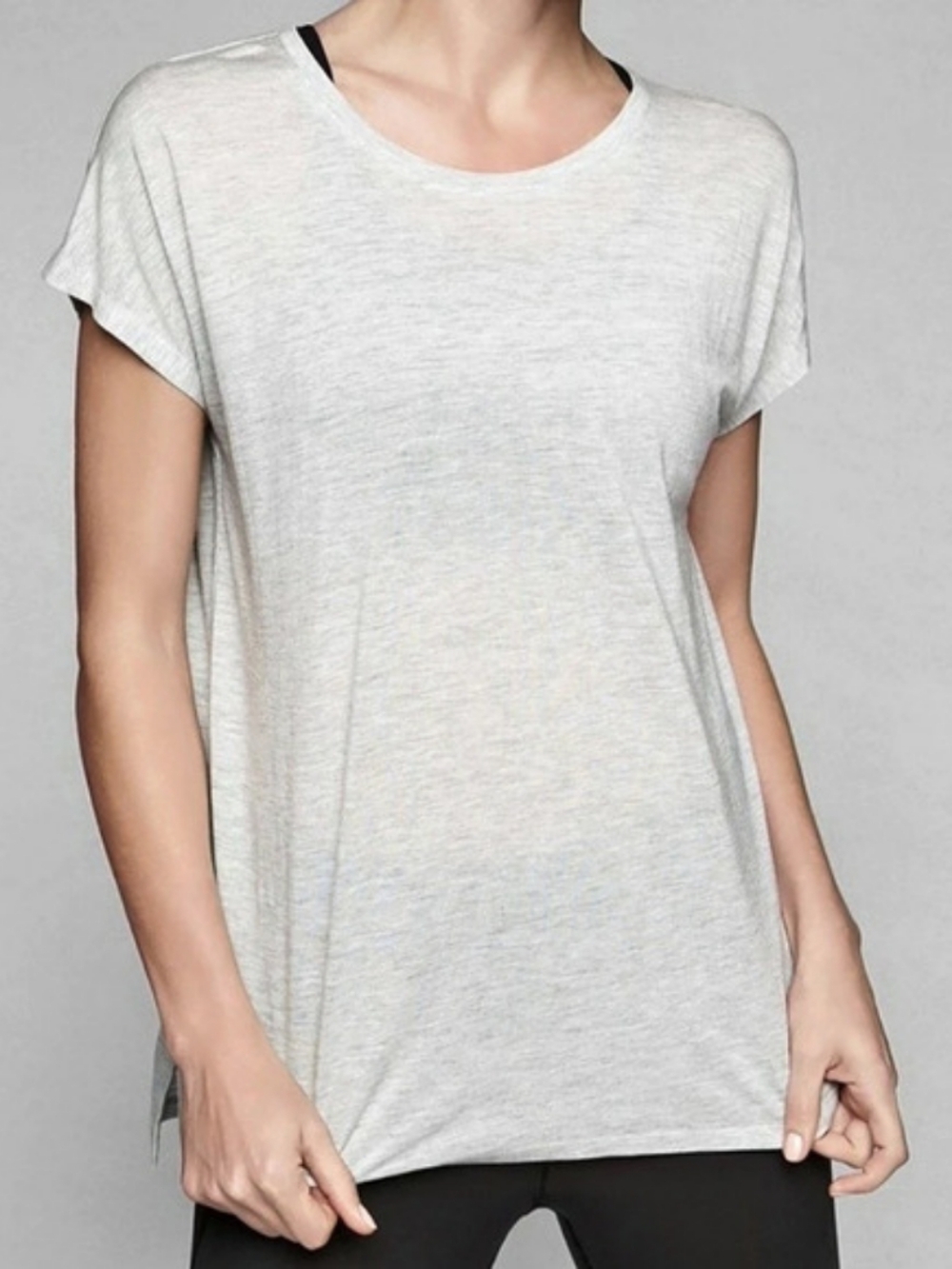 NEW Athleta Valencia Tee Short Sleeve Top in Gray SMALL